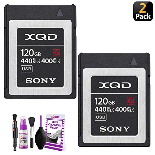 Product Cover Sony Professional XQD G-Series 120GB Memory Card (QD-G120F) (2-Pack) + Bonus Camera Cleaning Kit