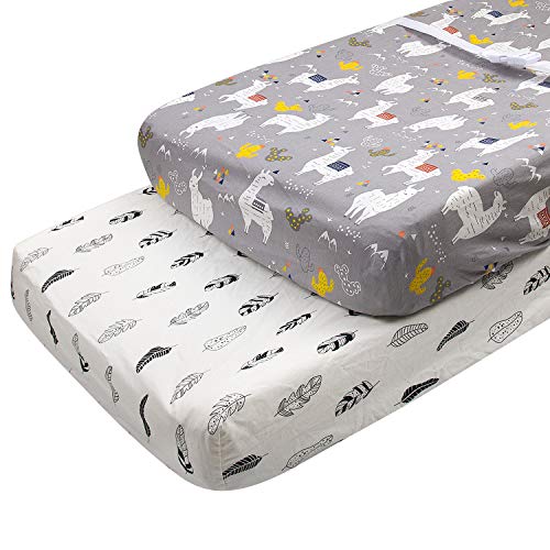 Product Cover ALVABABY Changing Pad Covers 2 Pack 100% Organic Cotton Soft and Light Baby Cradle Mattress for Boys and Girls 2TWCZ05