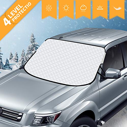 Product Cover AiBast Car Windshield Snow Cover, for Shade Sun Waterproof Protection with 8 Magnetic Fixing Fits Most Auto, Truck, Vans, MPVs, and SUV
