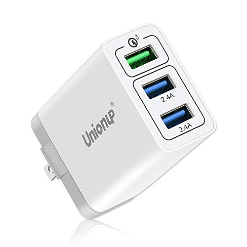 Product Cover Quick Charge 3.0 Wall Charger,30W [ QC 3.0 + 2 USB ] Fast Adapter,Portable 3 Ports USB Travel Plug,Fast Charging Block Compatible with iPhone,Samsung,Huawei,Tablet,iPad,LG,HTC More