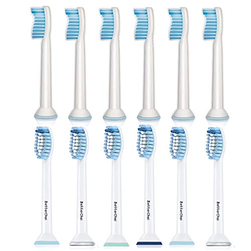 Product Cover Betterchoi Sensitive Replacement Brush Heads Compatible with Philips Sonicare Electric Toothbrush. 12 Pack. Soft Brush Heads for Gentle, yet Effective Cleaning.