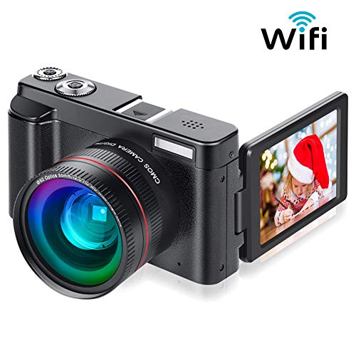 Product Cover Digital Camera Vlogging Camera for YouTube, Aasonida Video Camera Ultra HD 1080P 30FPS 24MP Camcorder Vlog Camera with Wide Angle Lens, WiFi Function,3.0