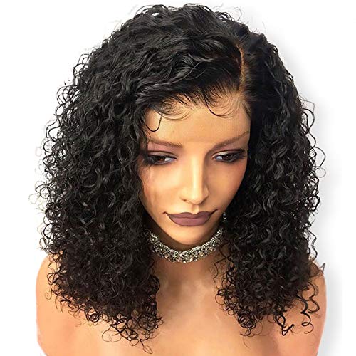 Product Cover Sailk Hair Lace Front Wigs Human Hair Wigs Natural Curly Pre Plucked With Baby Hair Brazilian Wet Wavy Glueless Wig Remy Hair Bob Wigs For Black Women 8 inch