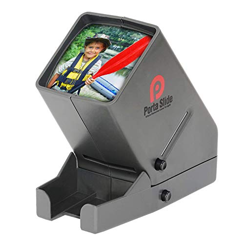 Product Cover Porta Slide PS-3 Slide Viewer, View 2x2 in. Slides, 35mm Film Strips & Negatives, LED Viewing light, 4 in. Screen, 3x Magnification w/Cleaning Cloth