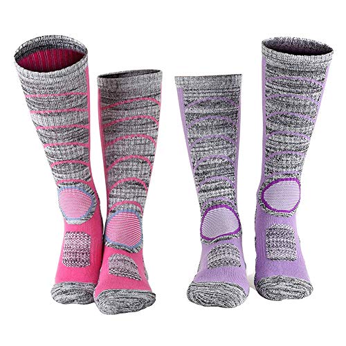 Product Cover Ski Socks for Women Thermal Skiing Socks Snowboard & Hiking Cotton Socks 2-Pack
