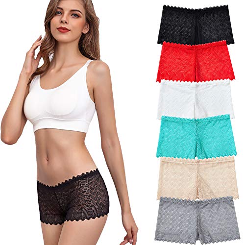 Product Cover Wemoven Women's Lace Underwear Plus Size Boyshort Panties Hipster Panty-6Pack (S, 6 Pack)