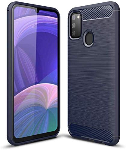 Product Cover REALIKE Samsung M30S Back Cover, Carbon Fiber Anti Scratch Full Shockproof Back Case for Samsung M30S (Carbon Blue)