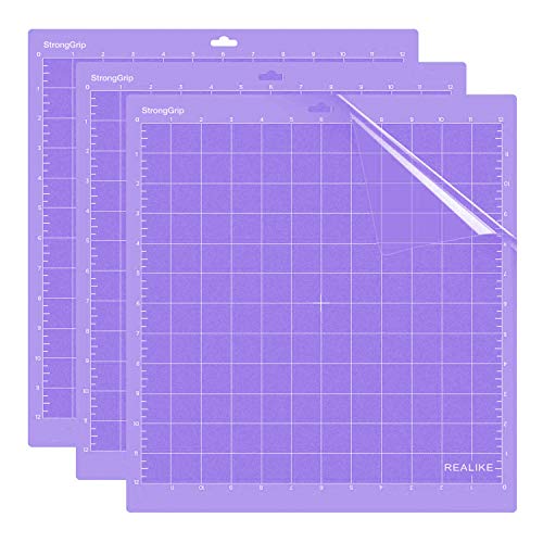 Product Cover REALIKE 12x12 StrongGrip Cutting Mat for Cricut Explore One/Air/Air 2/Maker(3 Mats), Gridded Adhesive Non-Slip Cut Mat for Crafts, Quilting, Sewing and All Arts