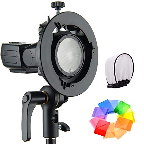 Product Cover Godox S2 Speedlite S-Type Bracket Bowens Mount, for Godox V1 AD200Pro AD400Pro AD200 V860II TT685 TT600 TT350, Precise Tilt Control, Large Handle, Integrated Umbrella Mount with Pergear Diffusers