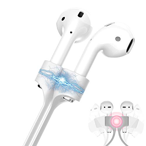 Product Cover US Bro Ultra Strong Magnetic Strap Airpods Anti-Lost Cord Sports Leash String - Accessories Compatible with Airpods Pro/2/1 (White)