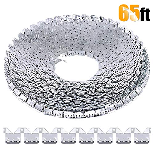Product Cover Rustark 65 ft Flexible Metal Tack Strip Three-Tooth Upholstery Premium Heavy Duty Curve Ease Grip for Furniture, Chairs, Sofa, Bed Repair