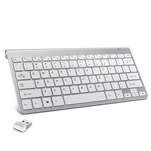Product Cover Wireless Keyboard Mini USB Computer Small Keyboard for Mac MacBook Pro, Ultra Slim Compact Wireless USB Keyboards for Laptop &Tablet, Silver