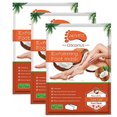 Product Cover Foot Peel Mask 3 Pack for Soft Baby Feet - Exfoliating Foot Peel Remove Callus & Repair rough heals-Men Women (coconut)
