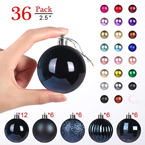 Product Cover GameXcel Christmas Balls Ornaments for Xmas Tree - Shatterproof Christmas Tree Decorations Large Hanging Ball Navy Blue 2.5