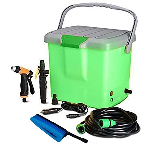 Product Cover Qualimate Portable 12V DC Electric High Pressure Car Washer Washer Machine Spray Gun with 16 Liter Water Tank, Brush, High Pressure Wand Perfect for Washing Vehicle, Cars (Multi Color)