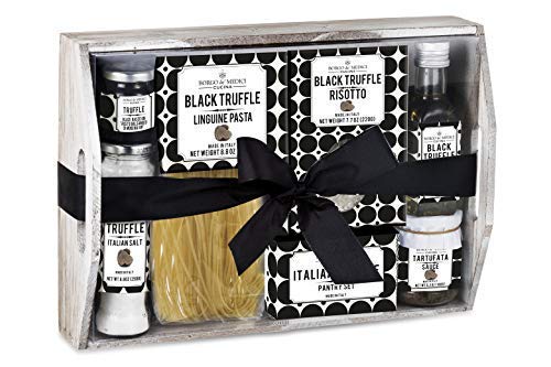 Product Cover Borgo de' Medici - Luxury Truffle Gift Tray includes Truffle Pasta, Truffle Risotto, Italian Truffle Salt, Black Truffle Dipping Oil, Truffle Balsamic Glaze and Black Truffle Sauce