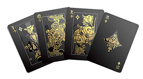 Product Cover Gent Supply Black Waterproof Playing Cards - Day of The Dead, Gold Silver & Black Edition