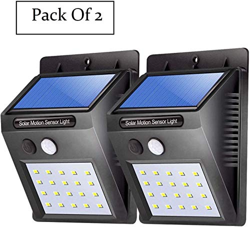 Product Cover Decorcrafts Set of 2 Solar Wireless Security Motion Sensor LED Night Light (Black)