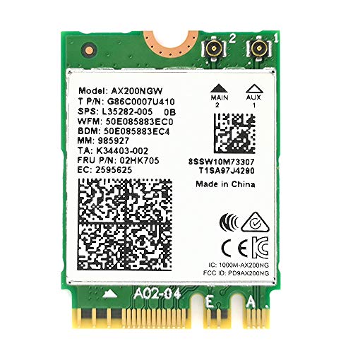Product Cover Wi-Fi 6 Module AX200NGW Card 11AX WiFi Adapter Dual Band MU-MIMO Wireless Card with Bluetooth 5.0 OFDMA Windows10 64bit/Linux Low Latency Built for Gaming, M.2/NGFF(Gig+)