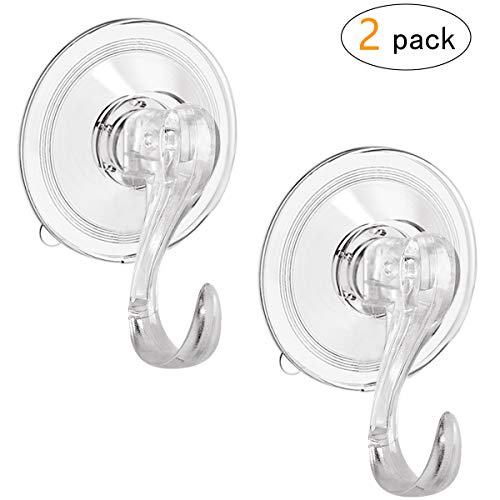 Product Cover 2PCS Wreath Hanger, Suction Cup Hooks with Key Lock, Heavy Duty Vacuum Shower Suction Hooks Wreath Holder for Christmas Wall Window, Plastic Hooks Holds up to 22 Lbs
