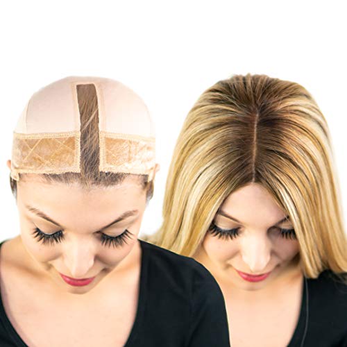 Product Cover Milano Collection Lace GripCap- 2-in-1 Lace Wig Grip Band Plus Wig Cap for Lace Wigs and Frontals with Reinforced Swiss Lace (Patent Pending) (Nude)