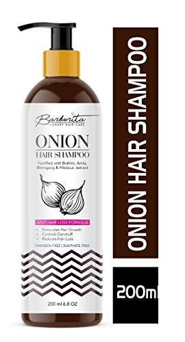 Product Cover Barborita Onion Hair Shampoo for hair fall control and dandruff control Paraben and sulphate free 200ml