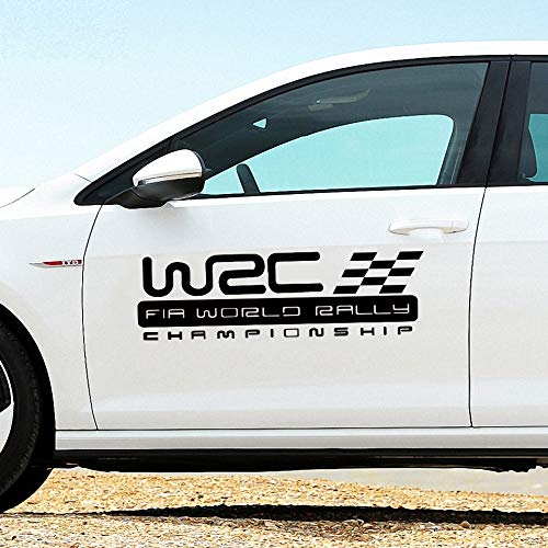Product Cover KaaHego WRC World Rally Car Sticker Vinyl Decal Emblem Windows,Sides,Bumper, Hood Car Sticker (Black)