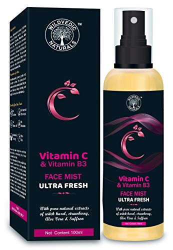 Product Cover Wildvedic Naturals Vitamin C & B3 Face Mist, Ultra Fresh - 100ml - Refreshes & Enhances Natural Radiance Skin brightening, Glowing Face (pack of 1)