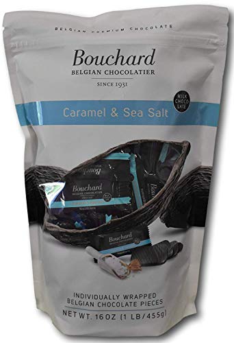 Product Cover Bouchard Premium Individually Wrapped Belgian Chocolate with Caramel & Sea Salt, 16 Ounce Bag (2)