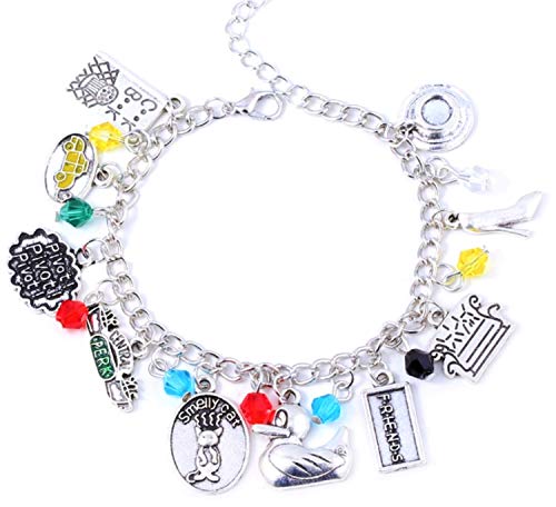 Product Cover A Sticker Shop Friends Charm Bracelet (Cute Box) Included - Friends Merchandise TV Show Costume Jewelry Gifts for Women, Gift for Girlfriend, Valentine with Box