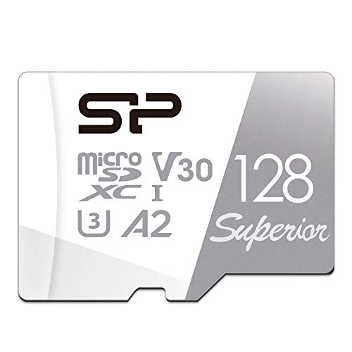 Product Cover Silicon Power 128GB R/W up to 100/ 80MB/s Micro SDXC UHS-I (U3), V30 4K A2, High Speed MicroSD Card with Adapter