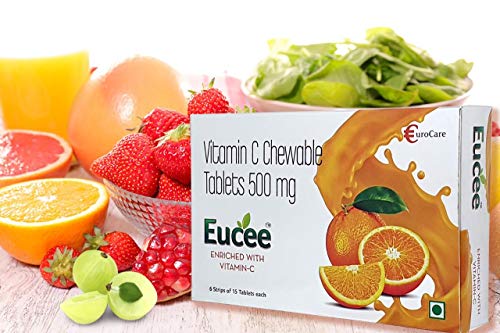 Product Cover Eucee Vitamin C chewable Tablets 500 mg-Immunity-antioxidant-skincare(120 tablets)
