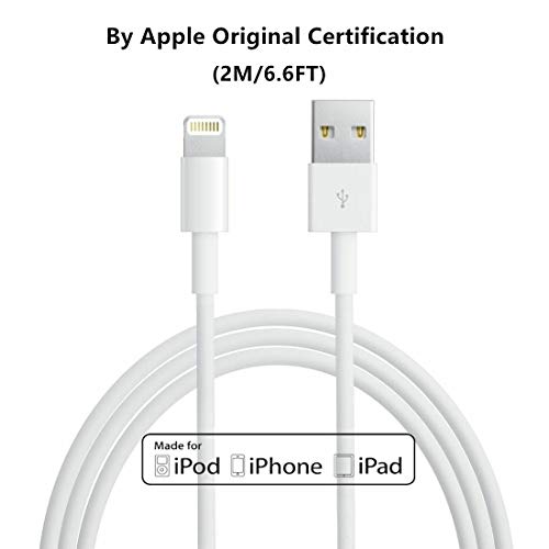 Product Cover 2M/6.6FT Apple Original Charger [Apple MFi Certified] Lightning to USB Cable Compatible iPhone Xs/X/8/7/6s/6/6 plus/5s/5/SE,iPad Pro/Air/Mini,iPod Touch Original Certified(White)