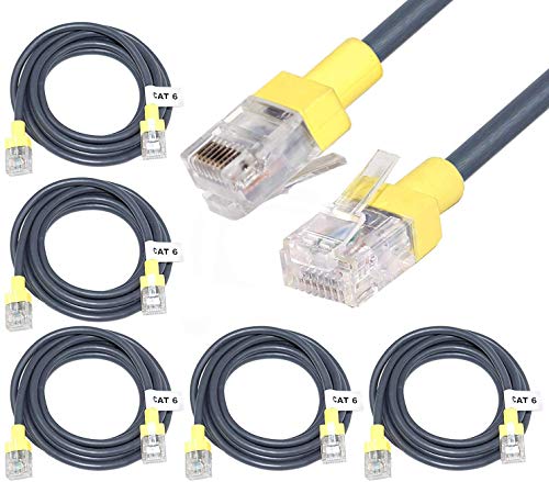 Product Cover Storite 5 Pack Cat-6 RJ45 Network Ethernet LAN Patch Cable for Laptop Desktop Pc Router (Grey) -1.5M