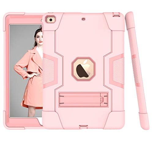 Product Cover CWNOTBHY iPad 7th Generation Case / iPad 10.2 Case 2019, Hybrid Shockproof Rugged Protective Case with Built-in Kickstand for iPad 7th Generation 10.2 Inch 2019 (Rose Gold)