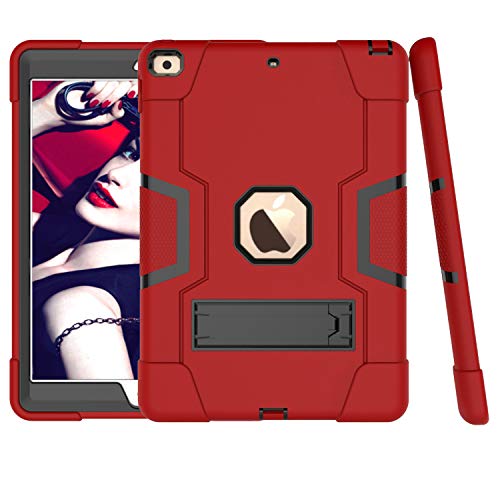 Product Cover CWNOTBHY iPad 7th Generation Case / iPad 10.2 Case 2019, Hybrid Shockproof Rugged Protective Case with Built-in Kickstand for iPad 7th Generation 10.2 Inch 2019 (Red/Black)