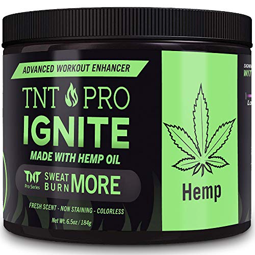 Product Cover Belly Fat Burner Sweat Gel - Weight Loss Fat Burning Cream For Stomach with Hemp Pain Relief - TNT Pro Ignite Hot Cellulite Slimming Cream for Men and Women (6.5 oz Jar)