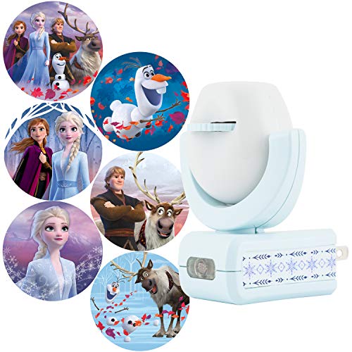 Product Cover Projectables Frozen 2 LED Night Light, 6-Image, Plug-in, Dusk-to-Dawn, UL-Listed, Scenes of Elsa, Anna, and Olaf on Ceiling, Wall, or Floor, Ideal for Bedroom, Nursery, 45028
