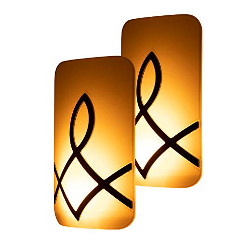 Product Cover GE Enbrighten SleepLite LED Amber Night Light, 2 Pack, Candle Glow, Hi/Low Dimmable, Dusk-to-Dawn, Melatonin, Natural Sleep Aid, Ideal for Bedroom, Nursery, Bathroom, Oil-Rubbed Bronze, 46453