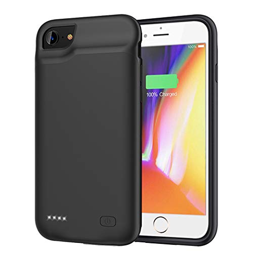 Product Cover Battery Case for iPhone 6/6s/7/8, 6000mAh Portable Rechargeable Battery Pack Charging Case for iPhone 6/6s/7/8 (4.7 inch) Extended Battery Charger Case Backup Power Bank (Black)