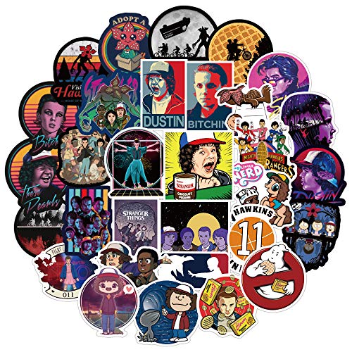 Product Cover Stickers for Stranger Things Merchandise[50PCS] - Cool Graffiti Sticker for Laptop Water Bottle Hydro Flask Bike Bumper Motorcycle Skateboard, Waterproof Vinyl Decals for TV Movie Fans, Kids and Adult