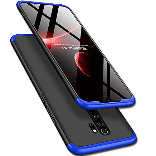 Product Cover TheGiftKart Full Body 3 in 1 Slim Fit 360 Degree Protection Hard Bumper Back Case Cover for Xiaomi Redmi Note 8 Pro (Blue Black)