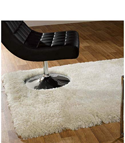 Product Cover Zeff Furnishing Polyester Anti Slip Shaggy Fluffy Fur Rugs and Carpet for Living Room, Bedroom Beige 26x42 inch Rugs doormate