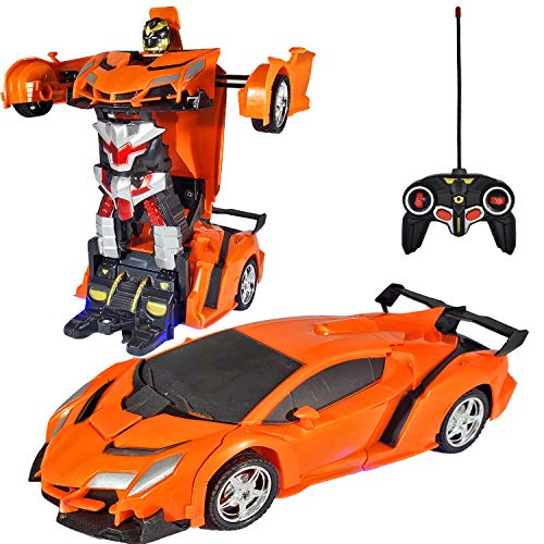 Product Cover ANJ Kids New Holiday Toy - 2 in 1 Transforming Toy and Remote Control Car for Boys and Girls | Full RC Car Function and Flashing Lights - Perfect Remote Control Toy for Kids