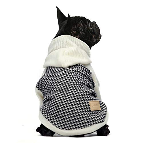 Product Cover Fitwarm Knitted Pet Clothes Dog Sweater Hoodie Sweatshirts Pullover Cat Jackets White Medium
