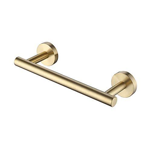 Product Cover KES 9 Inches Hand Towel Bar Bathroom Towel Holder Kitchen Dish Cloths Hanger SUS304 Stainless Steel RUSTPROOF Wall Mount No Drill Brushed Brass, A2000S23DG-BZ