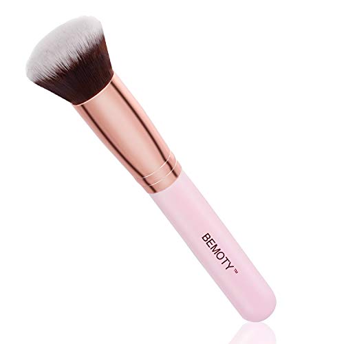Product Cover BEMOTY Foundation Brush Kabuki Brush Blush Brush Flat Brush for Foundation, Natural, Fragrance-free for Airbrushed Foundation, Sheer Powders and Concealer with Premium Quality Denser Bristles