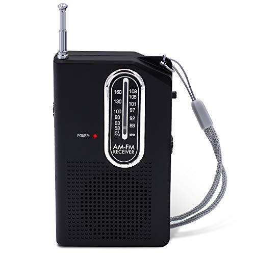 Product Cover AM FM Portable Pocket Radio, Battery Operated Compact Transistor Radios with Great Recption, Built-in Speaker and Headphone Jack.