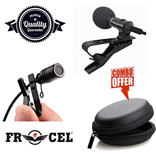 Product Cover Premium Lavalier Lapel Coller Microphone Kit with Voice Recording Filter Mic for Recording Singing Youtube on Smartphones (Black)