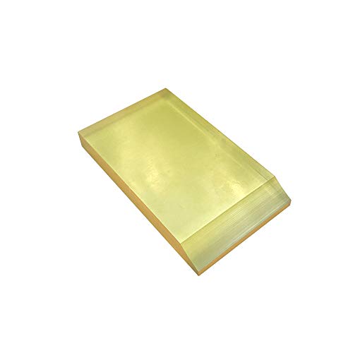 Product Cover Pack of 10 Mini Squeegees - Chalk Transfer Kit to Apply Chalk Paste or Ink - Self-Adhesive Screen Printing Squeegees (Transparent Yellow) (Transparent Yellow)